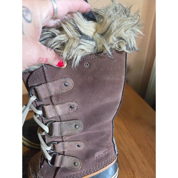 Sorel Joan Of Arctic Winter Boots Womens Size 7 Leather Brown and Black in Color - Picture 5 of 8